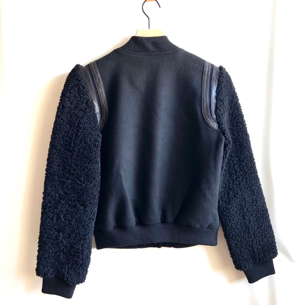 🔖 S UGG Wool Leather Sherpa Varsity Bomber Jacket - Picture 8 of 13